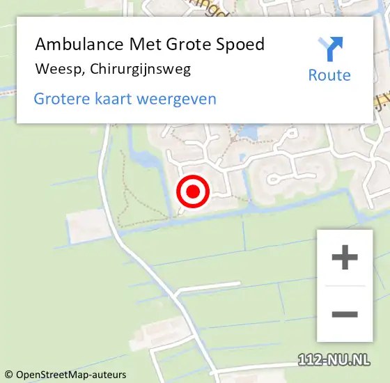 Locatie op kaart van de 112 melding: Ambulance Met Grote Spoed Naar Weesp, Chirurgijnsweg op 25 november 2013 15:57