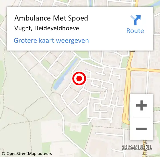 Locatie op kaart van de 112 melding: Ambulance Met Spoed Naar Vught, Heideveldhoeve op 1 november 2015 18:15