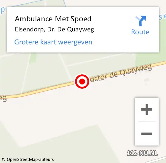 Locatie op kaart van de 112 melding: Ambulance Met Spoed Naar Elsendorp, Dr. De Quayweg op 2 november 2015 00:05