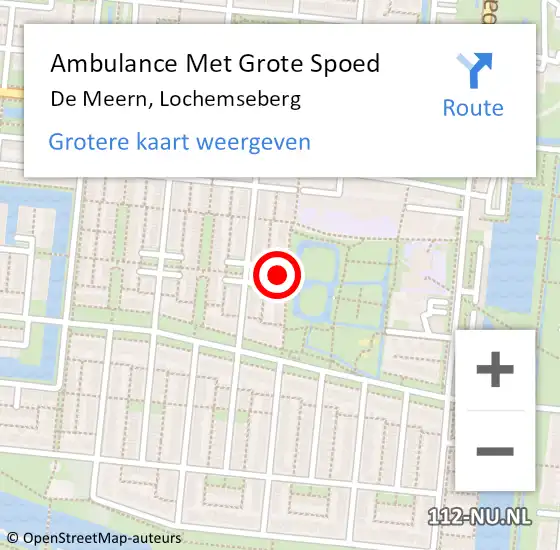 Locatie op kaart van de 112 melding: Ambulance Met Grote Spoed Naar De Meern, Lochemseberg op 2 november 2015 06:48