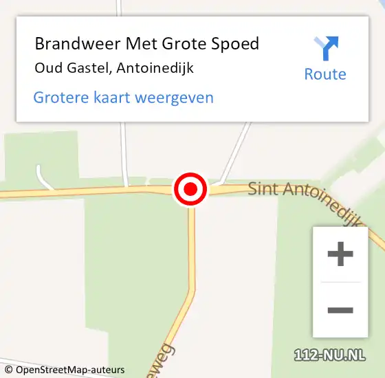 Locatie op kaart van de 112 melding: Brandweer Met Grote Spoed Naar Oud Gastel, Antoinedijk op 2 november 2015 07:42