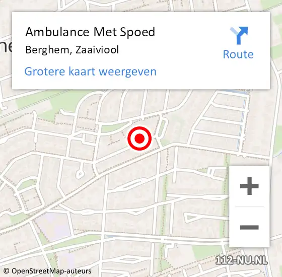 Locatie op kaart van de 112 melding: Ambulance Met Spoed Naar Berghem, Zaaiviool op 2 november 2015 07:43