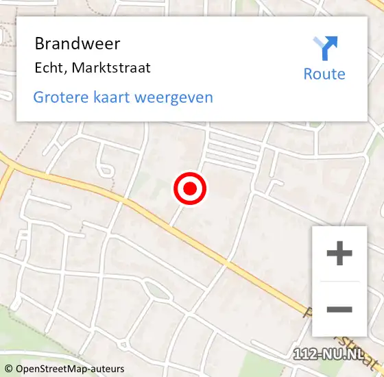 Locatie op kaart van de 112 melding: Brandweer Echt, Marktstraat op 2 november 2015 11:16