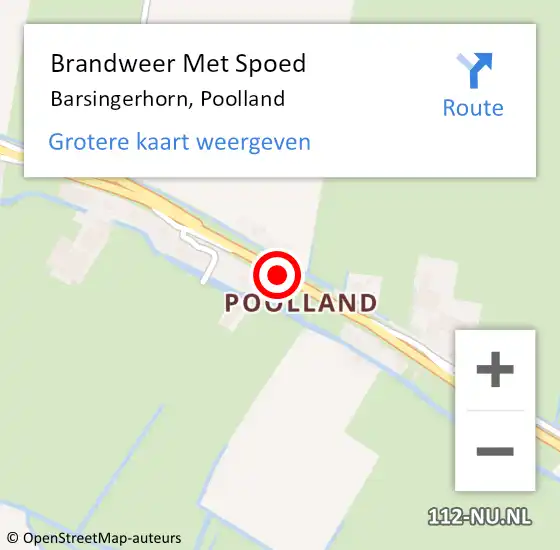 Locatie op kaart van de 112 melding: Brandweer Met Spoed Naar Barsingerhorn, Poolland op 25 november 2013 17:14