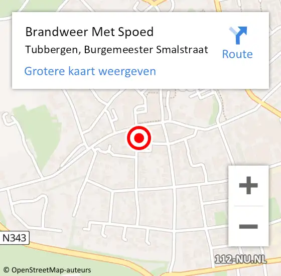 Locatie op kaart van de 112 melding: Brandweer Met Spoed Naar Tubbergen, Burgemeester Smalstraat op 2 november 2015 14:04