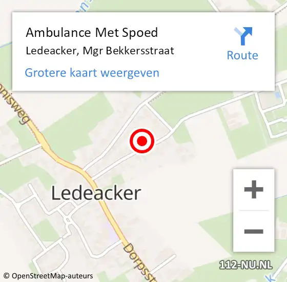 Locatie op kaart van de 112 melding: Ambulance Met Spoed Naar Ledeacker, Mgr Bekkersstraat op 2 november 2015 14:49