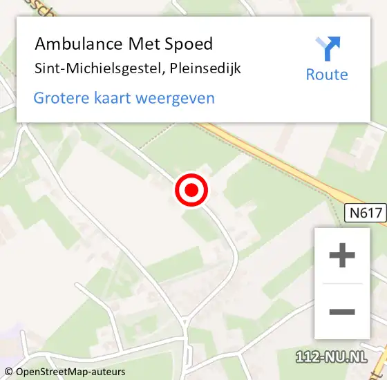 Locatie op kaart van de 112 melding: Ambulance Met Spoed Naar Sint-Michielsgestel, Pleinsedijk op 2 november 2015 15:29