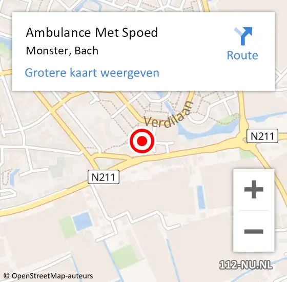 Locatie op kaart van de 112 melding: Ambulance Met Spoed Naar Monster, Bach op 2 november 2015 16:32