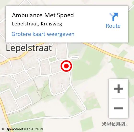 Locatie op kaart van de 112 melding: Ambulance Met Spoed Naar Lepelstraat, Kruisweg op 2 november 2015 17:48