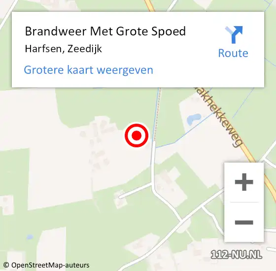 Locatie op kaart van de 112 melding: Brandweer Met Grote Spoed Naar Harfsen, Zeedijk op 2 november 2015 18:51