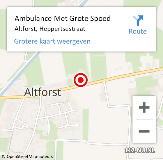 Locatie op kaart van de 112 melding: Ambulance Met Grote Spoed Naar Altforst, Heppertsestraat op 2 november 2015 19:29