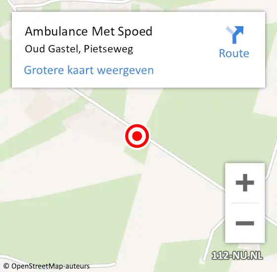 Locatie op kaart van de 112 melding: Ambulance Met Spoed Naar Oud Gastel, Pietseweg op 2 november 2015 22:27