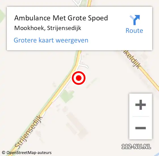 Locatie op kaart van de 112 melding: Ambulance Met Grote Spoed Naar Mookhoek, Strijensedijk op 3 november 2015 03:30