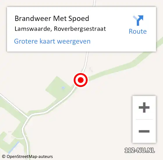 Locatie op kaart van de 112 melding: Brandweer Met Spoed Naar Lamswaarde, Roverbergsestraat op 3 november 2015 09:48