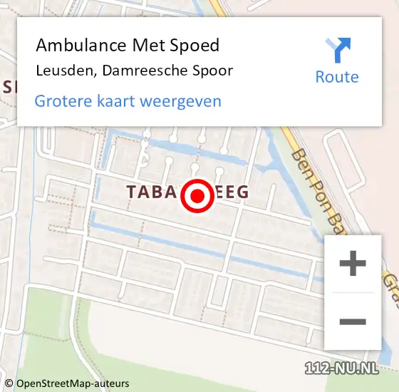 Locatie op kaart van de 112 melding: Ambulance Met Spoed Naar Leusden, Damreesche Spoor op 3 november 2015 10:21