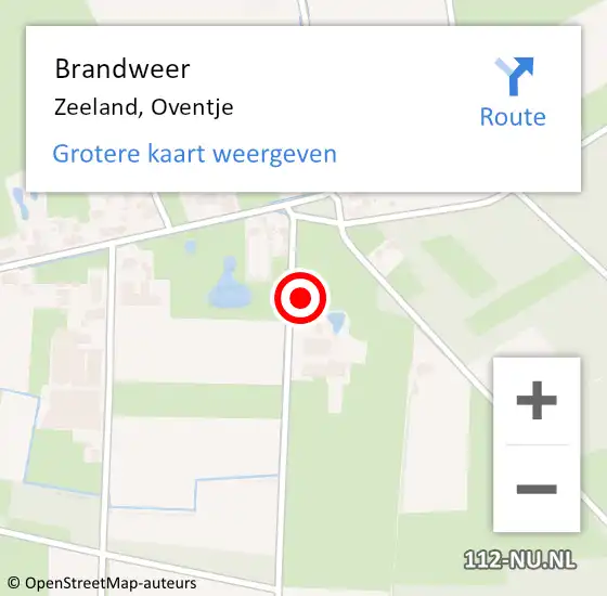 Locatie op kaart van de 112 melding: Brandweer Zeeland, Oventje op 3 november 2015 11:03