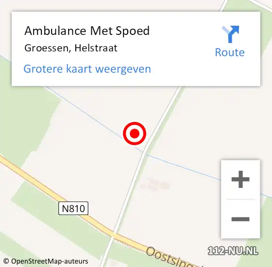 Locatie op kaart van de 112 melding: Ambulance Met Spoed Naar Groessen, Helstraat op 25 november 2013 18:49
