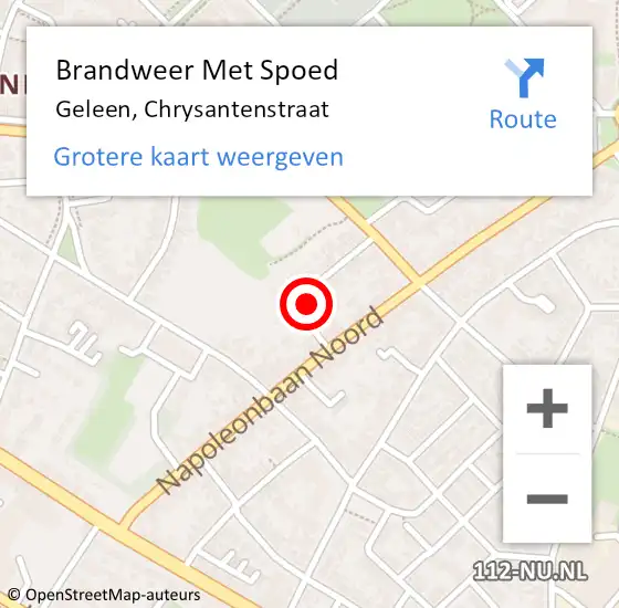 Locatie op kaart van de 112 melding: Brandweer Met Spoed Naar Geleen, Chrysantenstraat op 3 november 2015 12:04