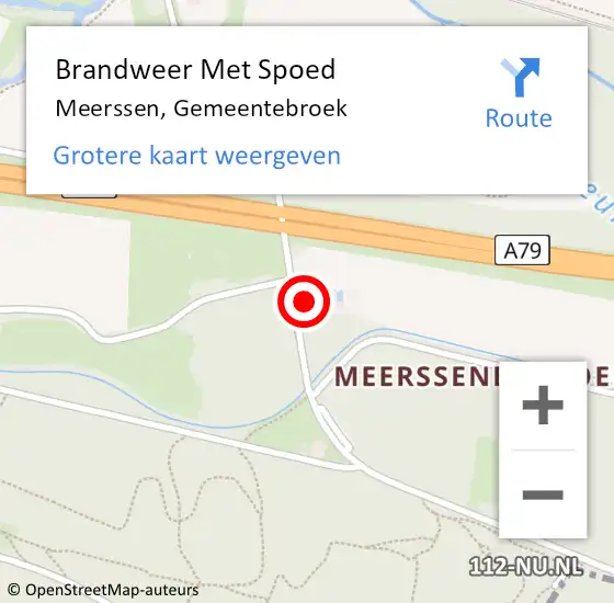 Locatie op kaart van de 112 melding: Brandweer Met Spoed Naar Meerssen, Gemeentebroek op 3 november 2015 14:11