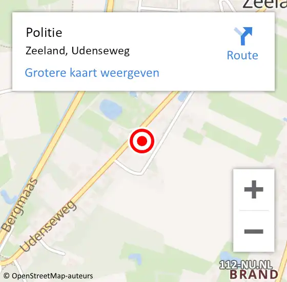 Locatie op kaart van de 112 melding: Politie Zeeland, Udenseweg op 3 november 2015 15:15