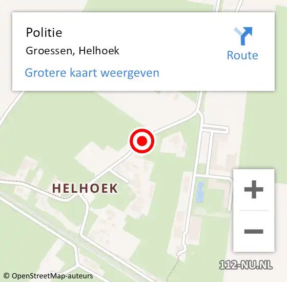 Locatie op kaart van de 112 melding: Politie Groessen, Helhoek op 3 november 2015 15:38