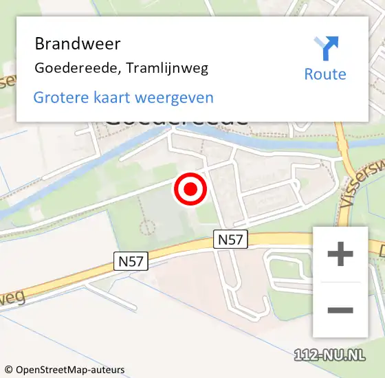 Locatie op kaart van de 112 melding: Brandweer Goedereede, Tramlijnweg op 3 november 2015 19:24