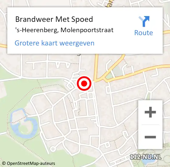 Locatie op kaart van de 112 melding: Brandweer Met Spoed Naar 's-Heerenberg, Molenpoortstraat op 3 november 2015 23:55