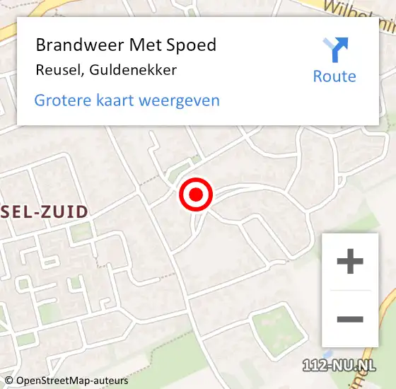 Locatie op kaart van de 112 melding: Brandweer Met Spoed Naar Reusel, Guldenekker op 25 november 2013 20:09