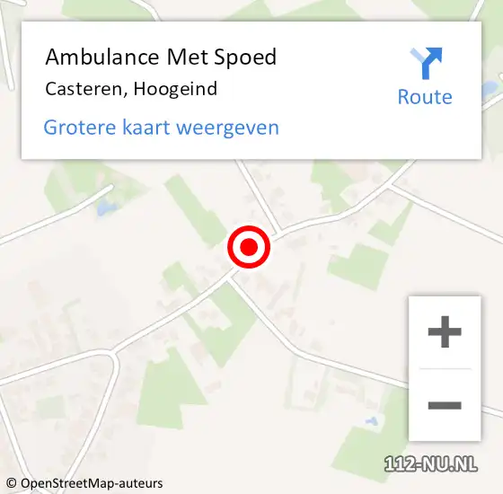 Locatie op kaart van de 112 melding: Ambulance Met Spoed Naar Casteren, Hoogeind op 4 november 2015 06:26