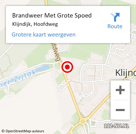 Locatie op kaart van de 112 melding: Brandweer Met Grote Spoed Naar Klijndijk, Hoofdweg op 4 november 2015 06:36
