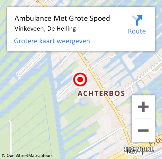 Locatie op kaart van de 112 melding: Ambulance Met Grote Spoed Naar Vinkeveen, De Helling op 4 november 2015 07:08