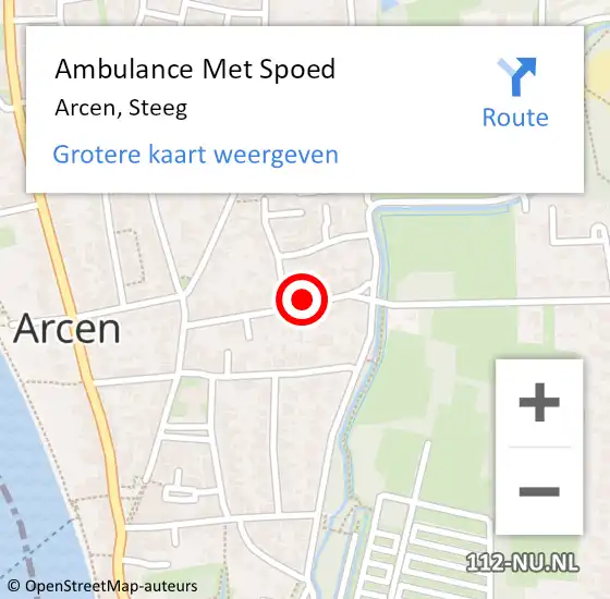Locatie op kaart van de 112 melding: Ambulance Met Spoed Naar Arcen, Steeg op 4 november 2015 08:02