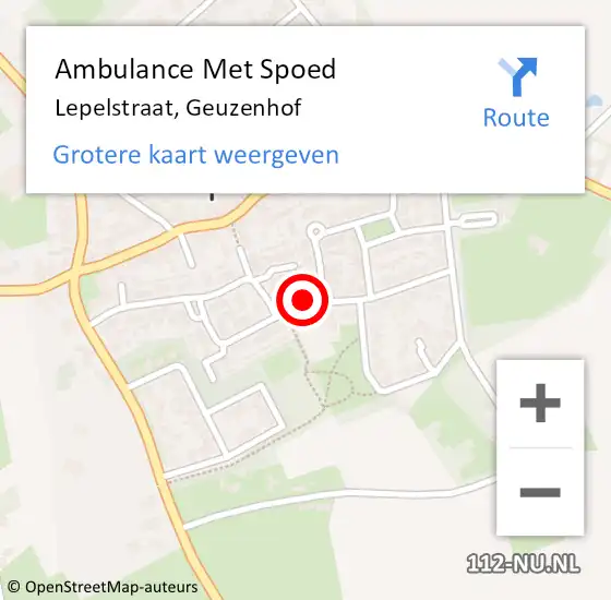 Locatie op kaart van de 112 melding: Ambulance Met Spoed Naar Lepelstraat, Geuzenhof op 4 november 2015 08:25