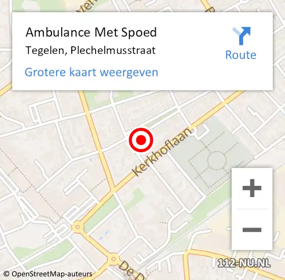 Locatie op kaart van de 112 melding: Ambulance Met Spoed Naar Tegelen, Plechelmusstraat op 25 november 2013 20:31