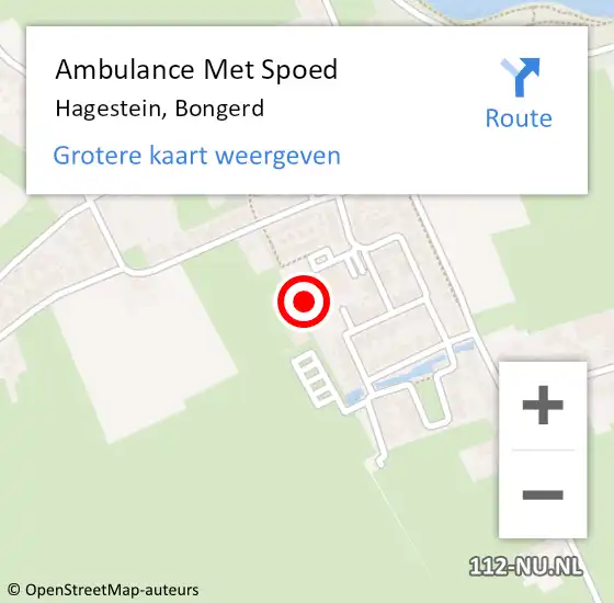 Locatie op kaart van de 112 melding: Ambulance Met Spoed Naar Hagestein, Bongerd op 4 november 2015 12:10