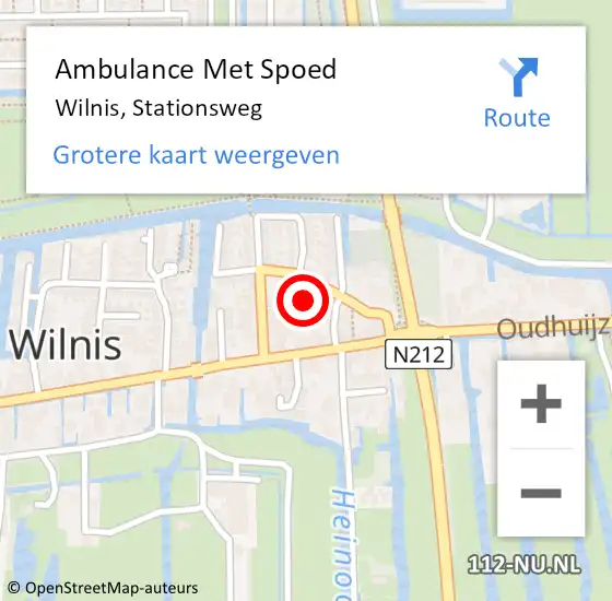 Locatie op kaart van de 112 melding: Ambulance Met Spoed Naar Wilnis, Stationsweg op 4 november 2015 12:51