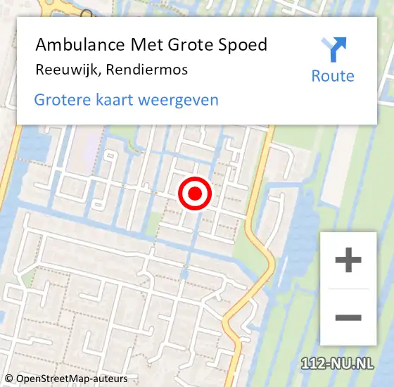 Locatie op kaart van de 112 melding: Ambulance Met Grote Spoed Naar Reeuwijk, Rendiermos op 4 november 2015 15:12