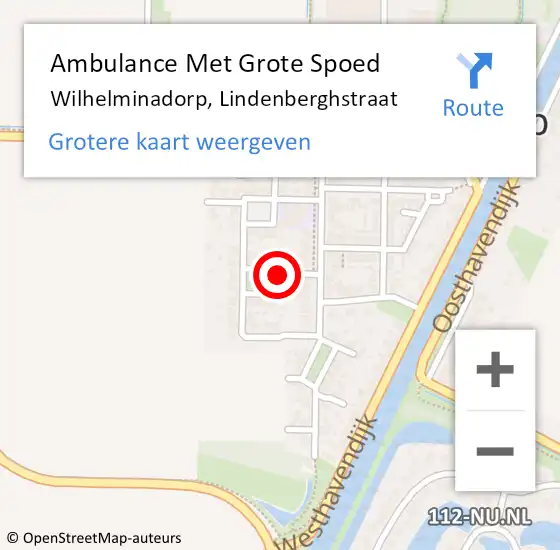 Locatie op kaart van de 112 melding: Ambulance Met Grote Spoed Naar Wilhelminadorp, Lindenberghstraat op 4 november 2015 15:54