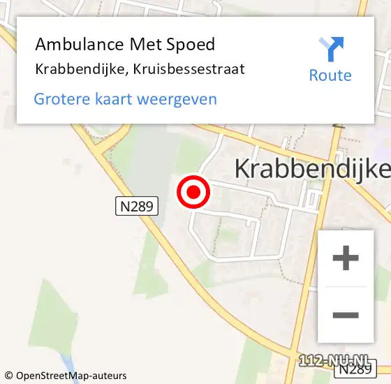 Locatie op kaart van de 112 melding: Ambulance Met Spoed Naar Krabbendijke, Kruisbessestraat op 4 november 2015 16:02