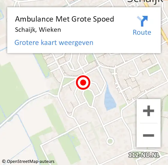 Locatie op kaart van de 112 melding: Ambulance Met Grote Spoed Naar Schaijk, Wieken op 4 november 2015 17:27