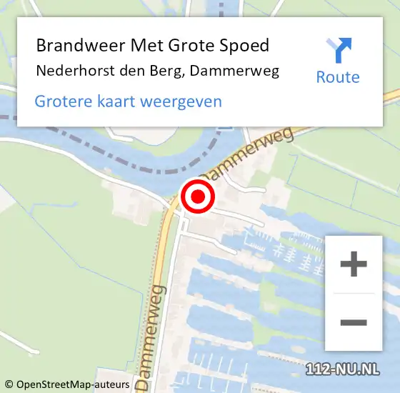 Locatie op kaart van de 112 melding: Brandweer Met Grote Spoed Naar Nederhorst den Berg, Dammerweg op 4 november 2015 17:49