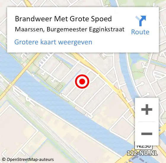 Locatie op kaart van de 112 melding: Brandweer Met Grote Spoed Naar Maarssen, Burgemeester Egginkstraat op 4 november 2015 17:59