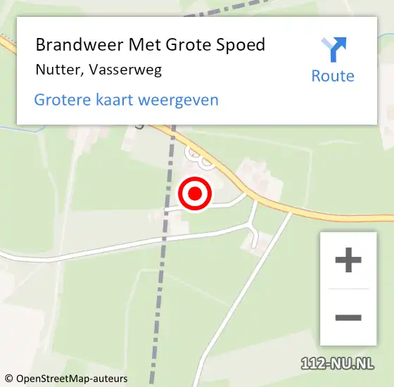 Locatie op kaart van de 112 melding: Brandweer Met Grote Spoed Naar Nutter, Vasserweg op 4 november 2015 18:14