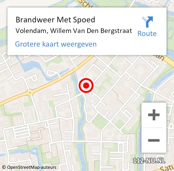 Locatie op kaart van de 112 melding: Brandweer Met Spoed Naar Volendam, Willem Van Den Bergstraat op 4 november 2015 20:52