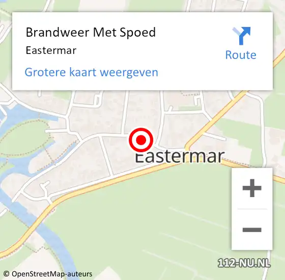 Locatie op kaart van de 112 melding: Brandweer Met Spoed Naar Eastermar op 4 november 2015 21:34