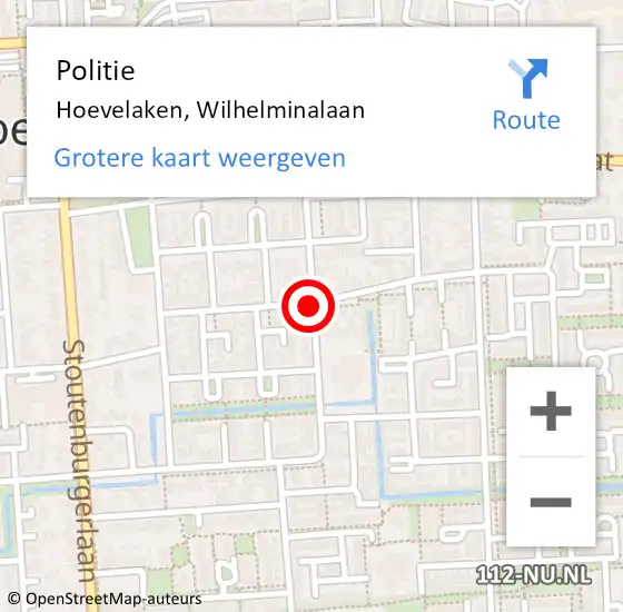 Locatie op kaart van de 112 melding: Politie Hoevelaken, Frans Tromplaan op 4 november 2015 21:42