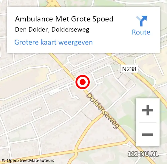 Locatie op kaart van de 112 melding: Ambulance Met Grote Spoed Naar Den Dolder, Dolderseweg op 25 november 2013 22:29