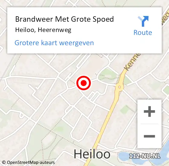 Locatie op kaart van de 112 melding: Brandweer Met Grote Spoed Naar Heiloo, Heerenweg op 5 november 2015 01:45