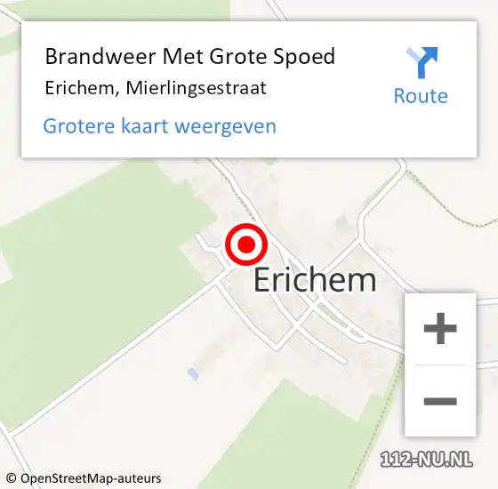 Locatie op kaart van de 112 melding: Brandweer Met Grote Spoed Naar Erichem, Mierlingsestraat op 5 november 2015 06:31