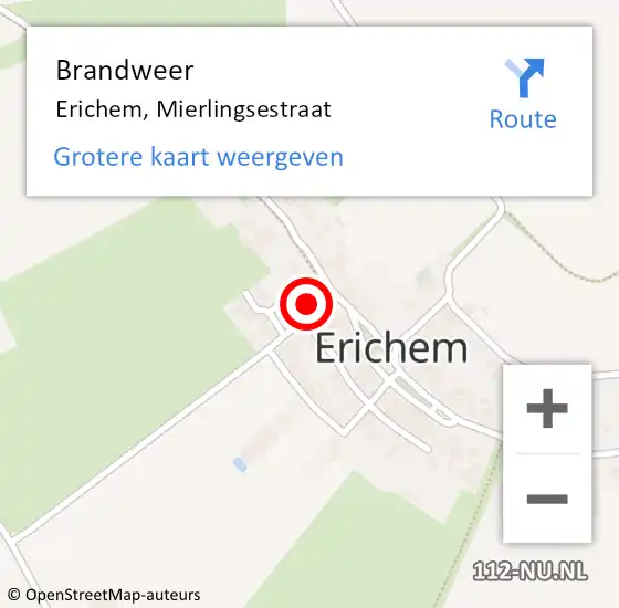 Locatie op kaart van de 112 melding: Brandweer Erichem, Mierlingsestraat op 5 november 2015 06:35